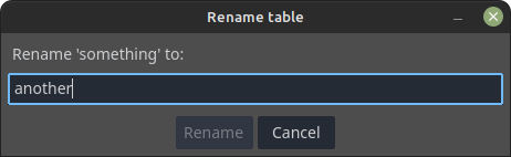 Database - Rename Table Dialog