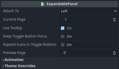 Expandable Panel - Inspector