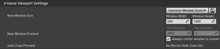 Game Viewport Settings